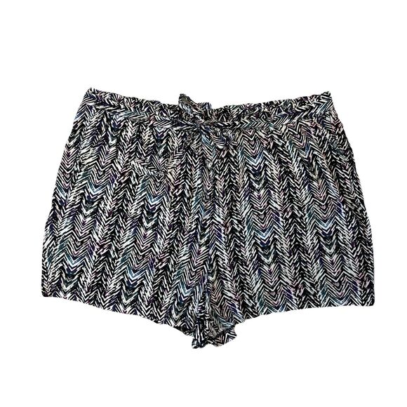 Torrid Shorts Womens Plus 5X Stretch Challis Lined Tie Front 5 Inch Paperbag - Picture 1 of 13